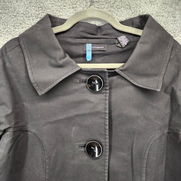 Context Women's Size 16 Black Short‎ Sleeve Big Buttons Collared Blazer Jacket - Picture 4 of 10